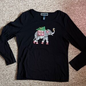 Black Long Sleeve with Elephant festive Design
